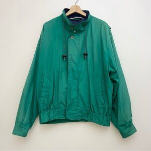 Vintage Turquoise Cotton Windbreaker Spring Jacket